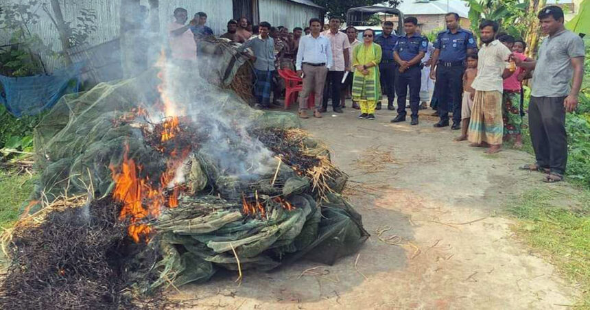 ডোমারে নিষিদ্ধ চায়না জাল ব্যবহারের দায়ে ভ্রাম্যমান আদালতের জরিমানা