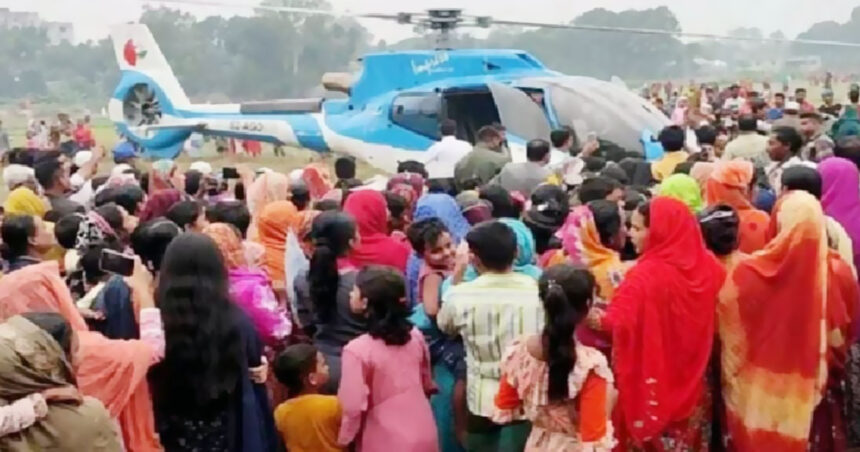 মায়ের স্বপ্ন পূরণ করতে হেলিকপ্টারে বউ আনলেন প্রবাসী যুবক