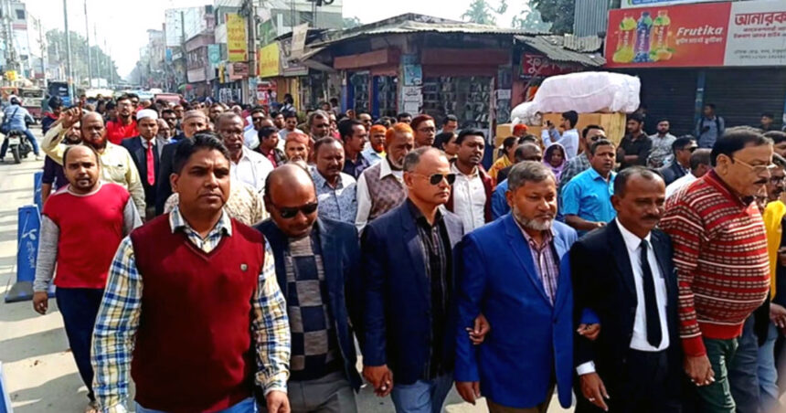 ঠাকুরগাঁওয়ে বিএনপি’র ডাকা হরতাল ও অবরোধের প্রতিবাদে শান্তি সমাবেশ