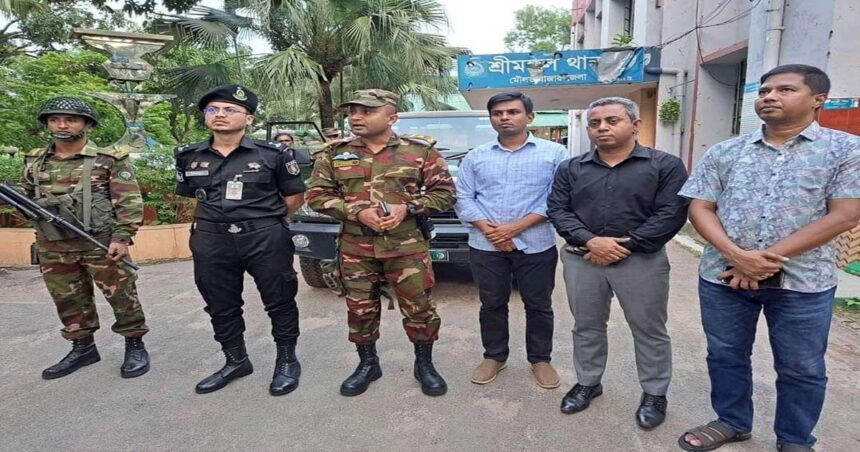 শ্রীমঙ্গলে সেনাবাহিনীর সহায়তায় পুলিশিং কার্যক্রম শুরু