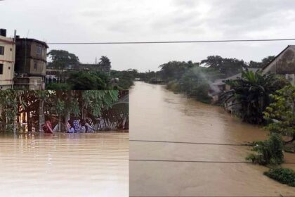 মৌলভীবাজারে পানিবন্দি আড়াই লক্ষাধিক মানুষ, বিচ্ছিন্ন যোগাযোগ ব্যবস্থাও